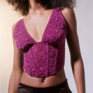 Urban Outfitters Out From Under Dark Romantic Convertible Corset Violet size SP